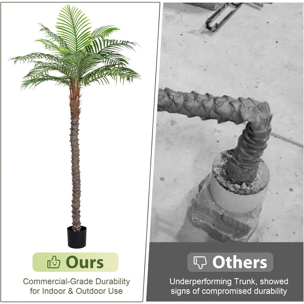 DAFIFY Artificial Cane Palm Tree For Indoor And Outdoor Home Office Decor Low Maintenance