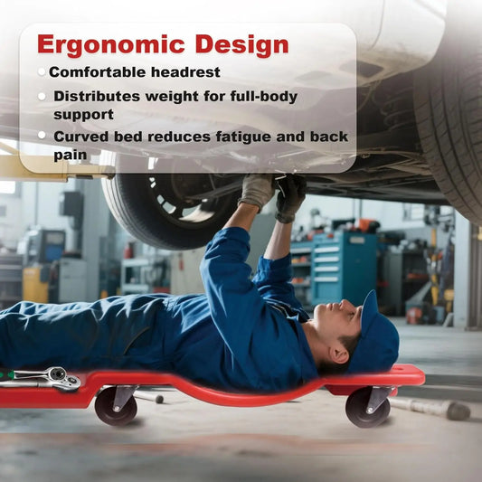 Mechanic Creeper Rolling Garage Creeper With Padded Headrest