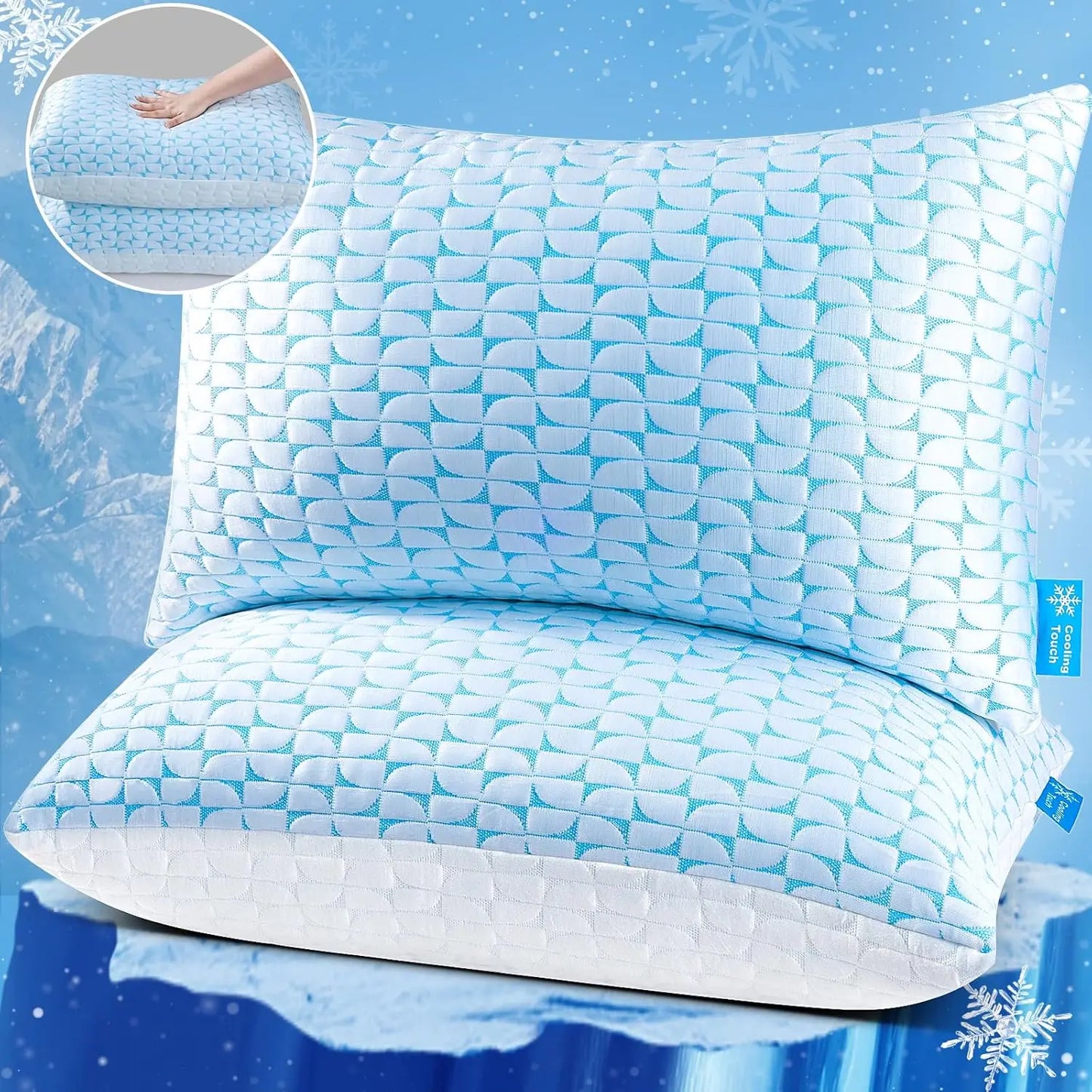 ShreddedMemoryFoamPillows Set2 WithAdjustableCooling ForSideSleepers HypoallergenicDurable NightTimeComfort