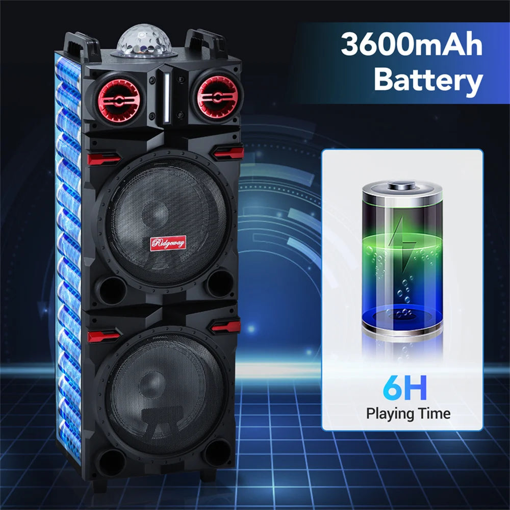 CURUK 9000W Bluetooth Speaker With Dual 10 Inch Subwoofers