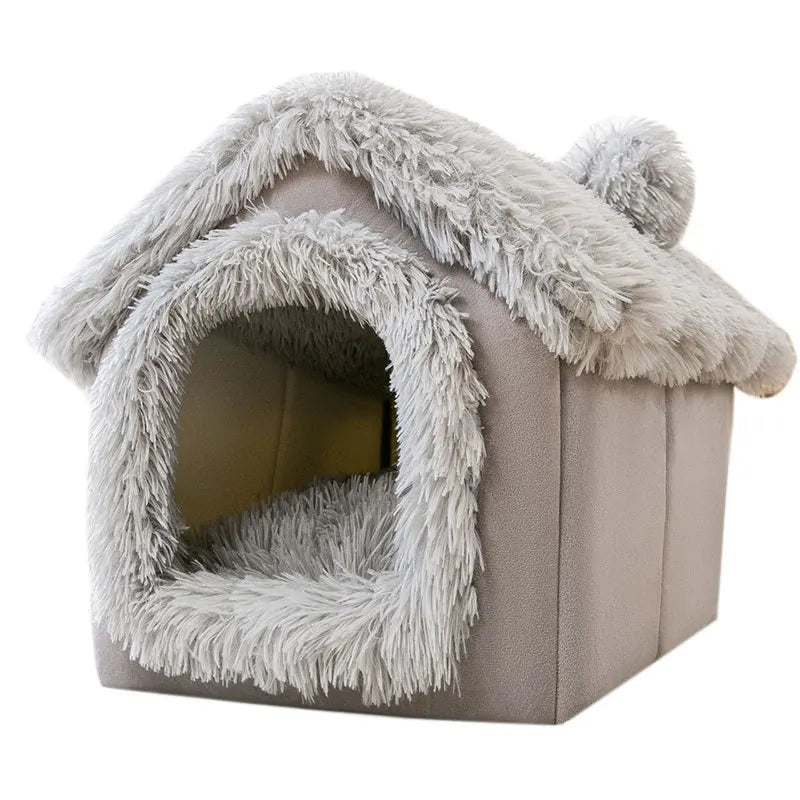 NONECN Indoor Dog Kennel Bed Cave For Small Dogs Soft Removable Mat Portable
