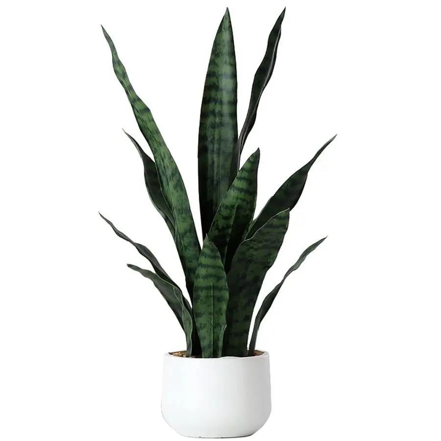 Artificial Snake Plant Sansevieria Potted Indoor Plant for Home Office Living Room Decor