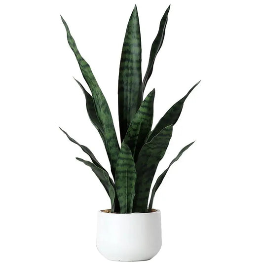 Artificial Snake Plant Sansevieria Potted Indoor Plant for Home Office Living Room Decor