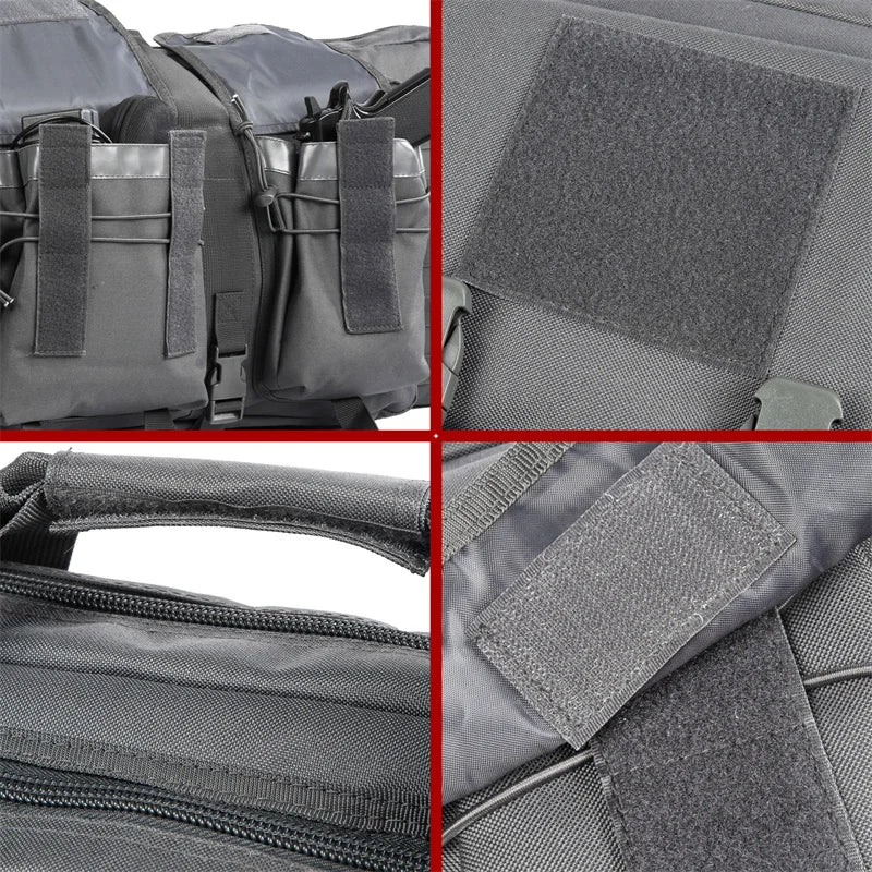 LQARMY Tactical Double Rifle Case With Molle Backpack Gun Bag