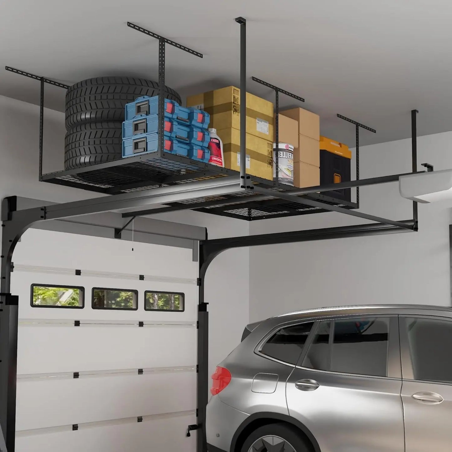 Overhead Garage Storage Rack Adjustable Organization System 750 Pounds