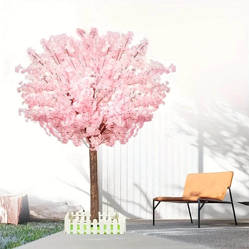 NONECN ArtificialCherryTree IndoorDecor Handmade RealisticFloral Blossom Display