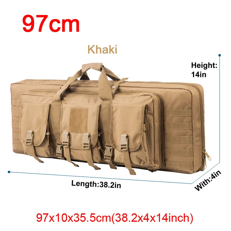 LQARMY Tactical Double Rifle Case With Molle Backpack Gun Bag
