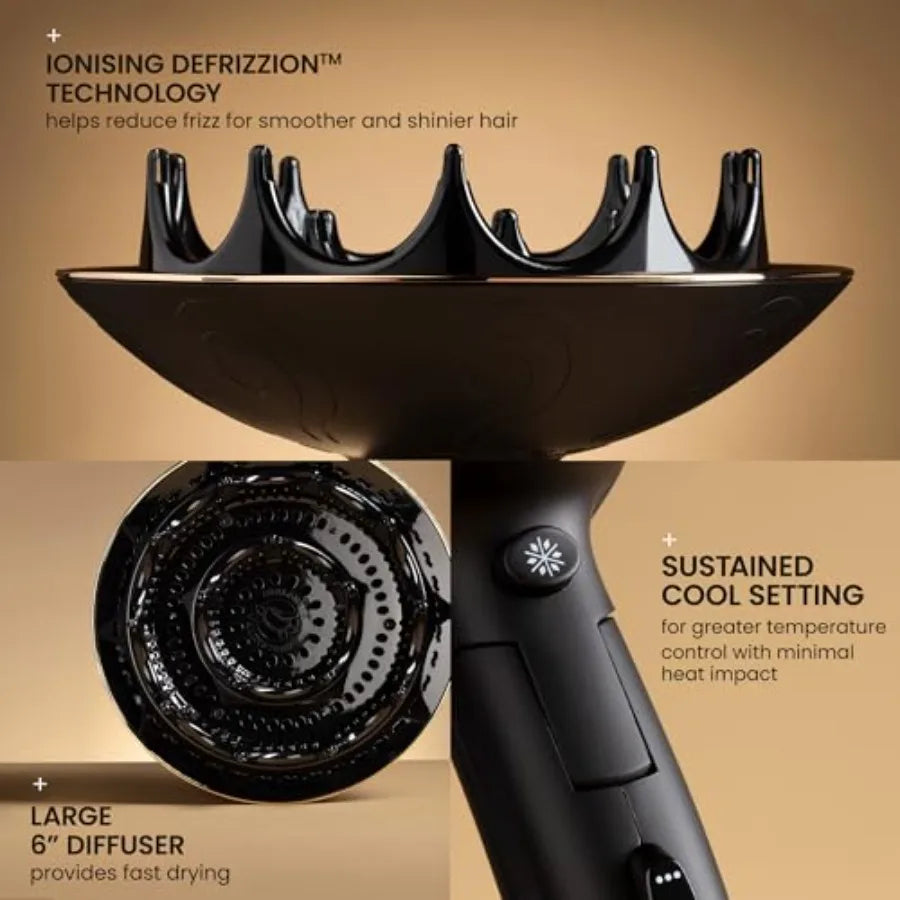 TLX Defrizzion Travel Hair Dryer With Diffuser For Curly Hair