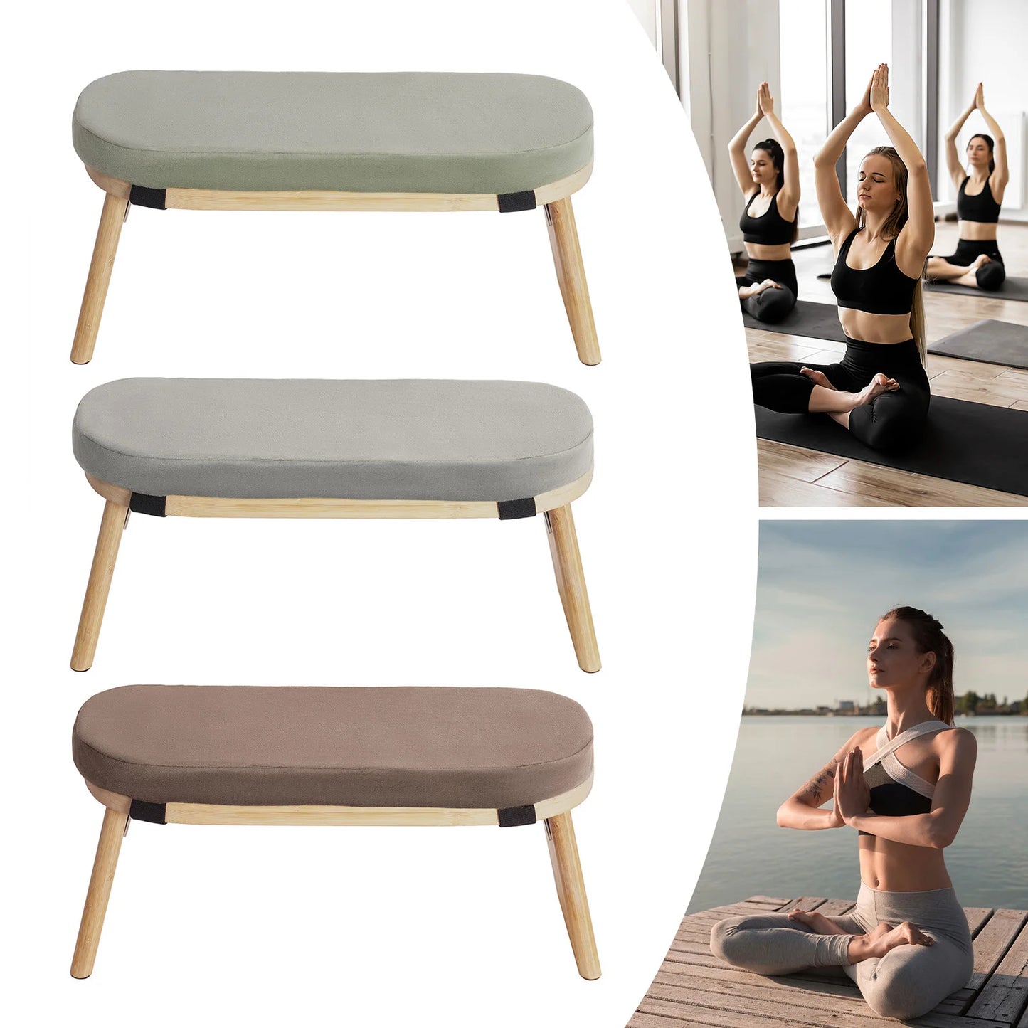 Bymaocar Foldable Meditation Bench Kneeling Stool For Home Meditation Professional