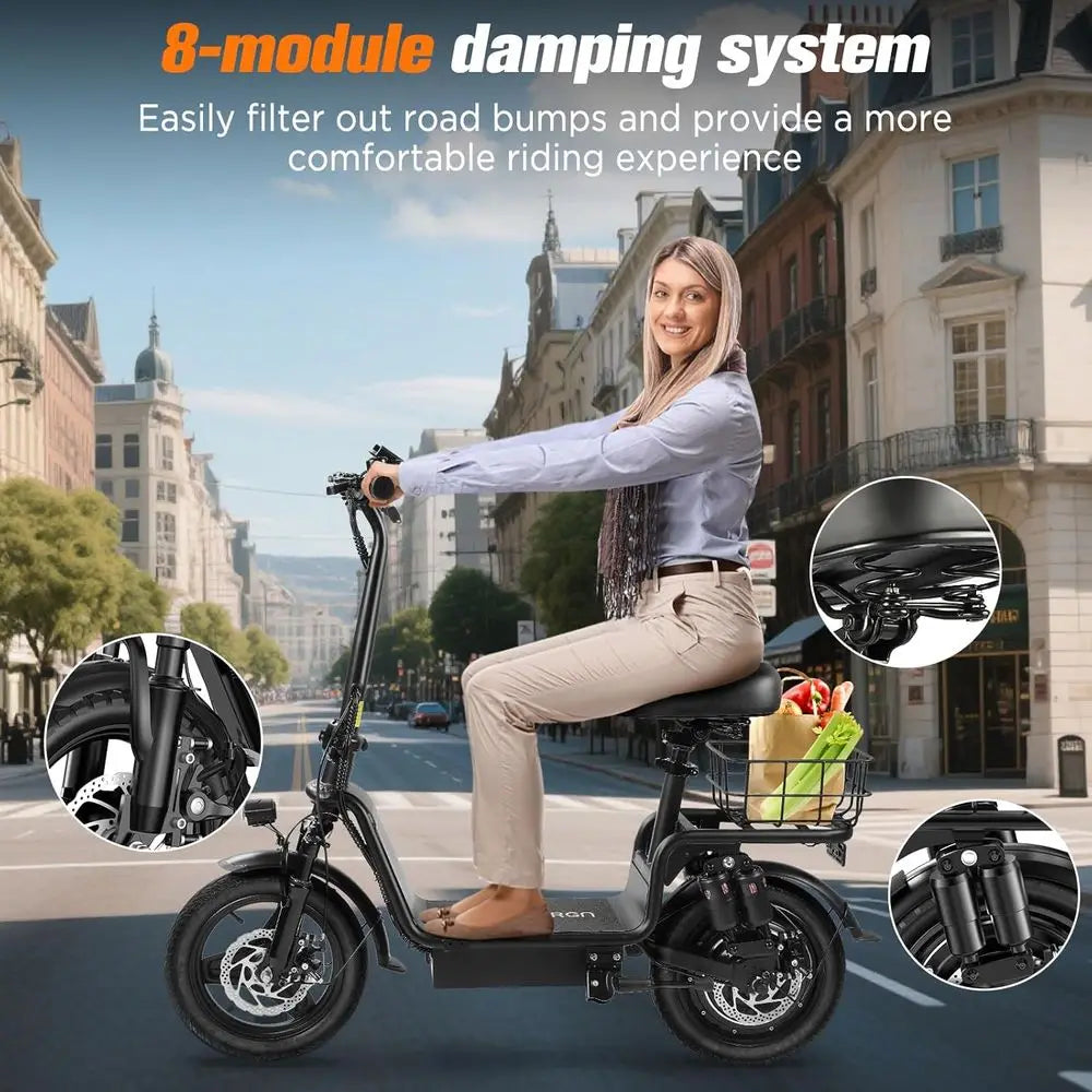 Adults' C14 Electric Scooter - Foldable, 900W, 20MPH Speed, 28-Mile Range, Dual Disc Brakes, UL2272 Certified，Customized