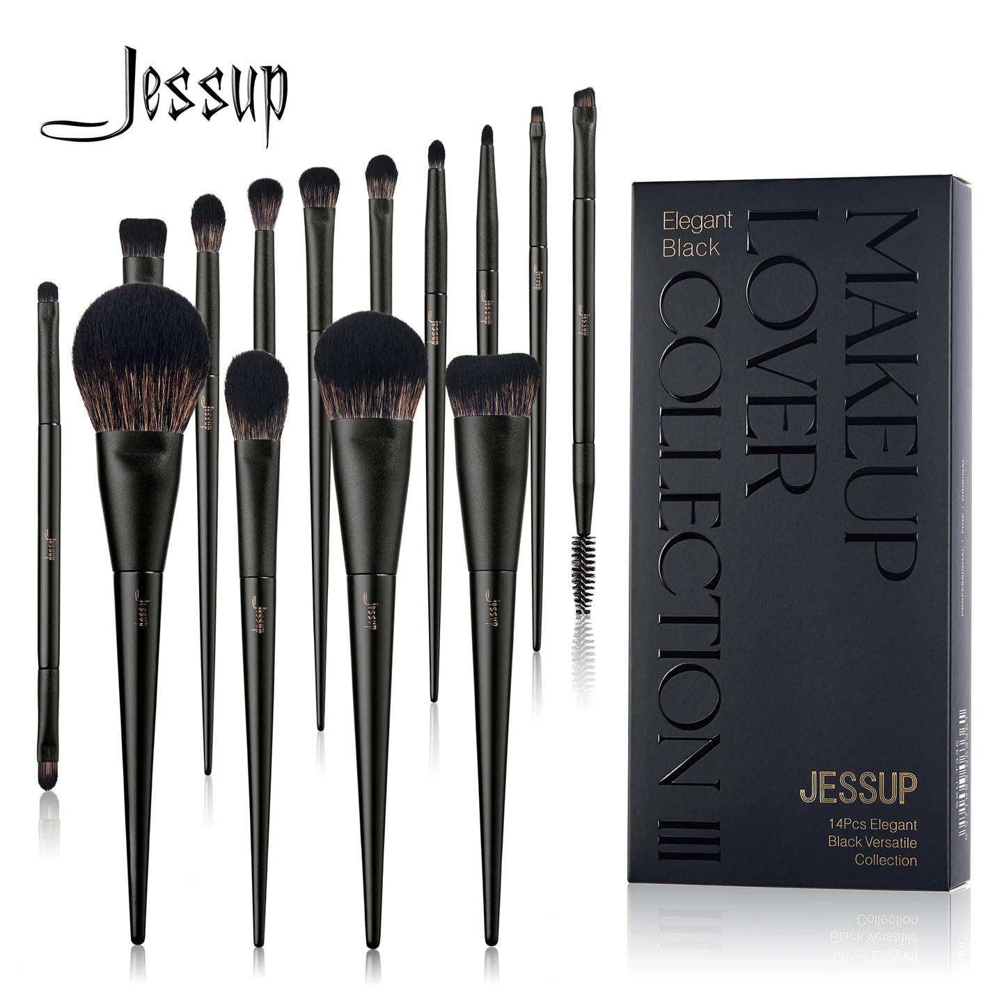 Jessup Makeup Brushes 14pcs, Makeup Brushes set Contour Foundation Powder Eyeshadow Highlight Blending Concealer Liner T336