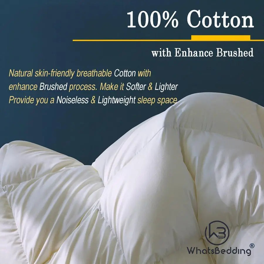 Premium Duck Feather Down Fiber Filled Comforter Duvet Insert Hotel Collection All Season Bedding