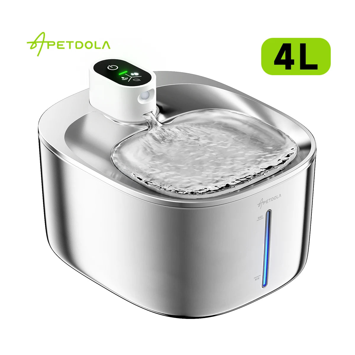 APETDOLA 4L Wireless Cat Water Fountain Auto Sensor Drinker