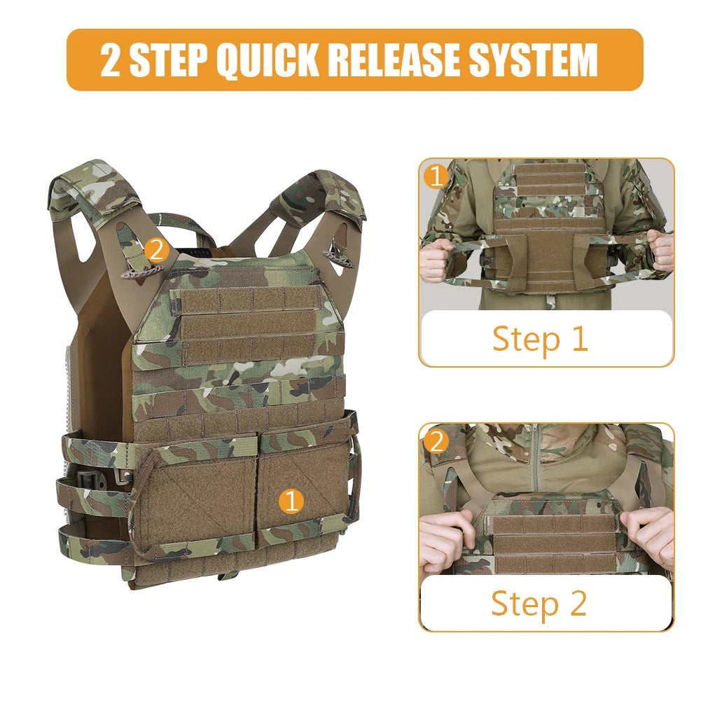 KRYDEX 500D Nylon Tactical Plate Carrier MOLLE Vest
