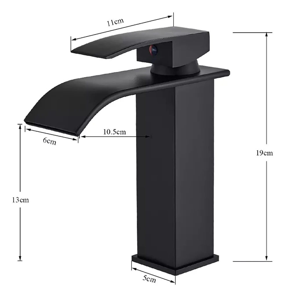 MYQualife Waterfall Bathroom Faucet Single Hole Vessel Sink Tap RS1607B