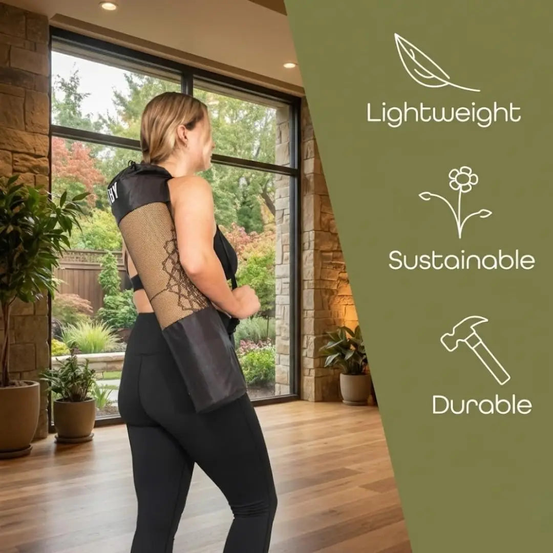 6mm Thick Cork Yoga Mat with Carrying Strap, Non-Slip & Sweat-Resistant for Home Gym Fitness