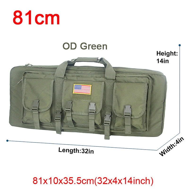 LQARMY Tactical Double Rifle Case With Molle Backpack Gun Bag