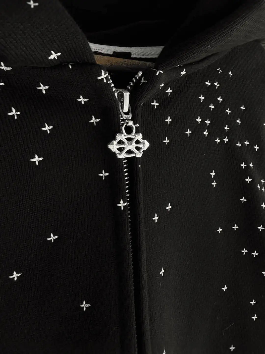 Men's Star Pattern Zip Up Hoodie Sweatshirt with Pockets