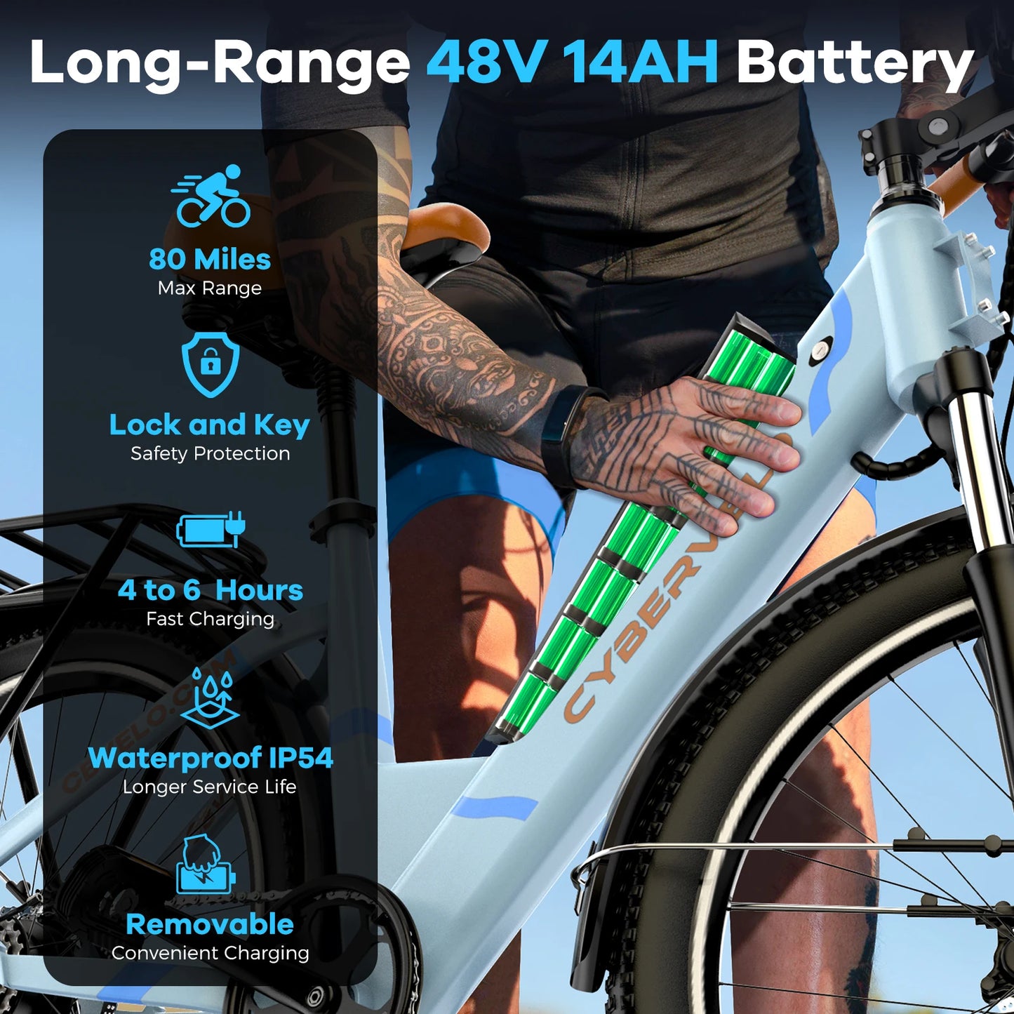 CYBERVELO EK2 Electric City Commuter With 1000W Motor