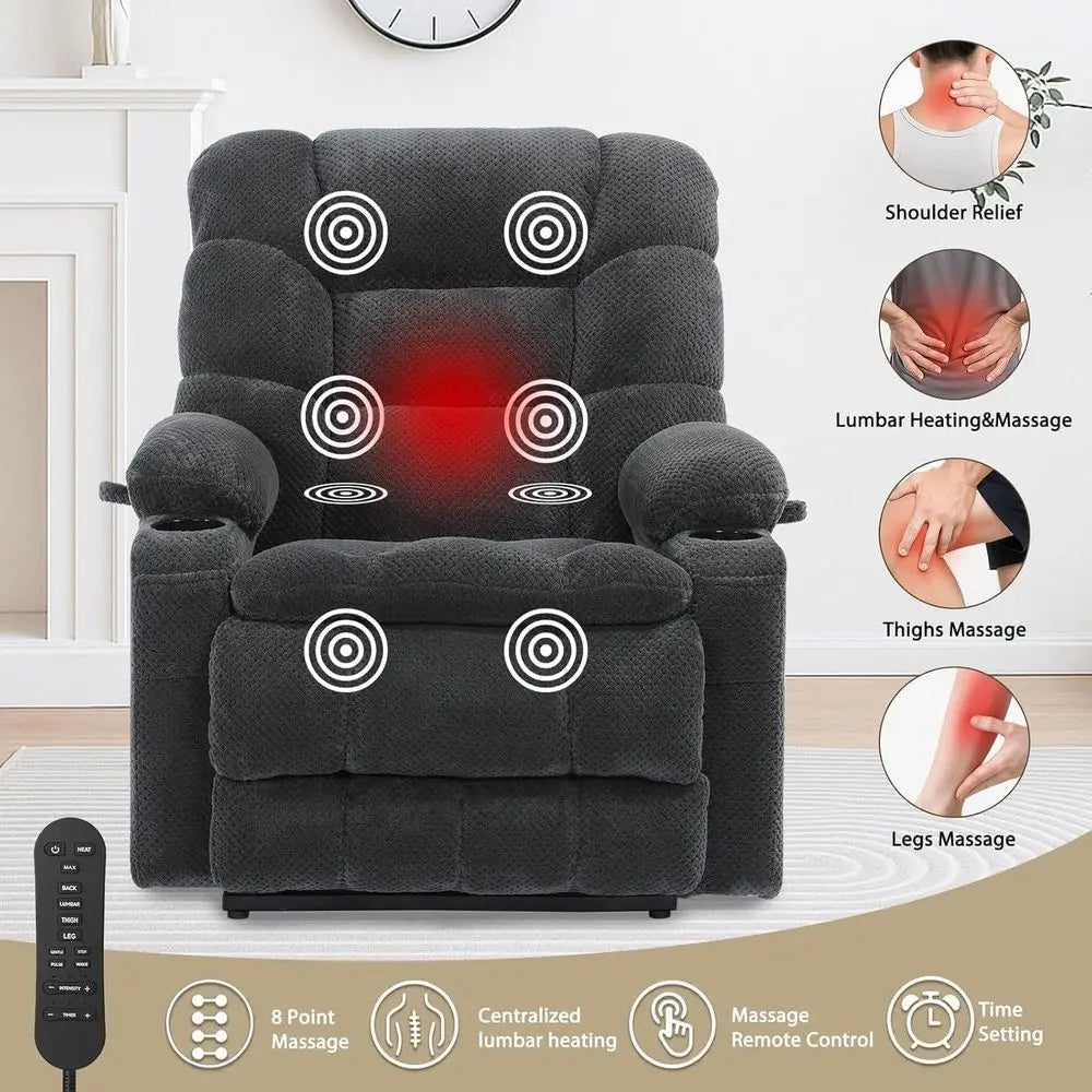 ZHUXIANG Motor Lay Flat Power Lift Recliner Chair With Massage
