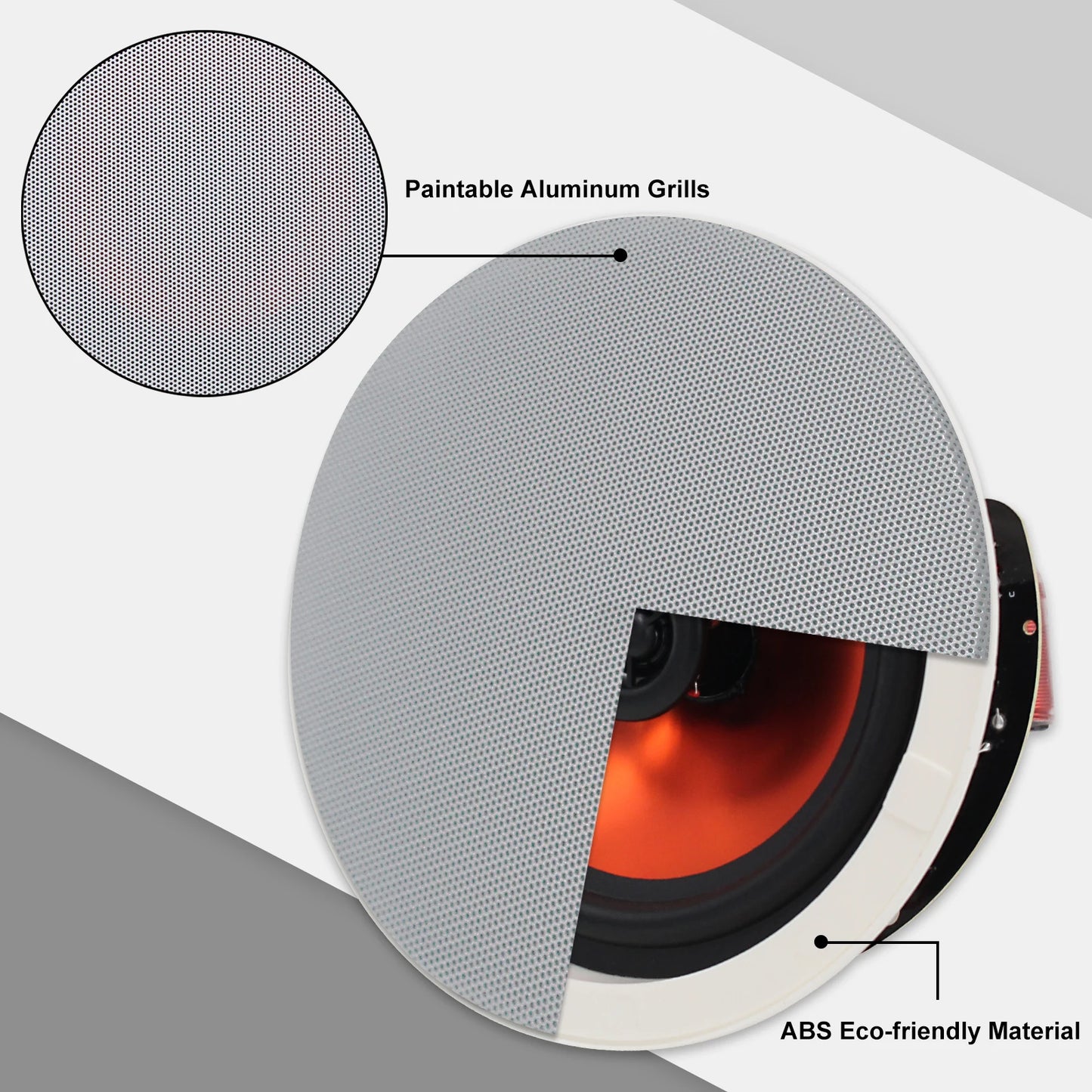 Herdio Ceiling Bluetooth Speaker 300W Recessed Home Audio System