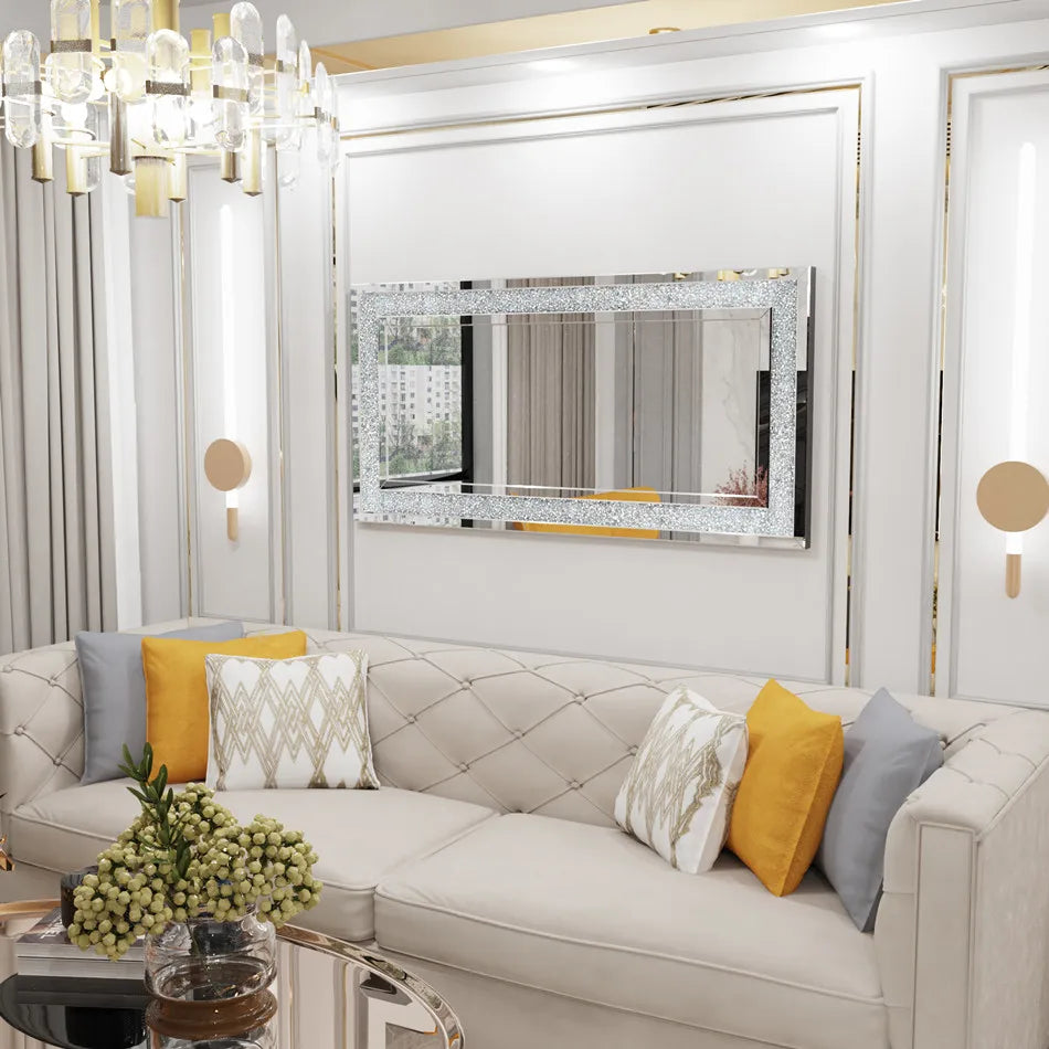 LUVODI Crystal Rhinestone Vanity Mirror Wall Mounted Dressing For LuxuryHotelsAndSuites
