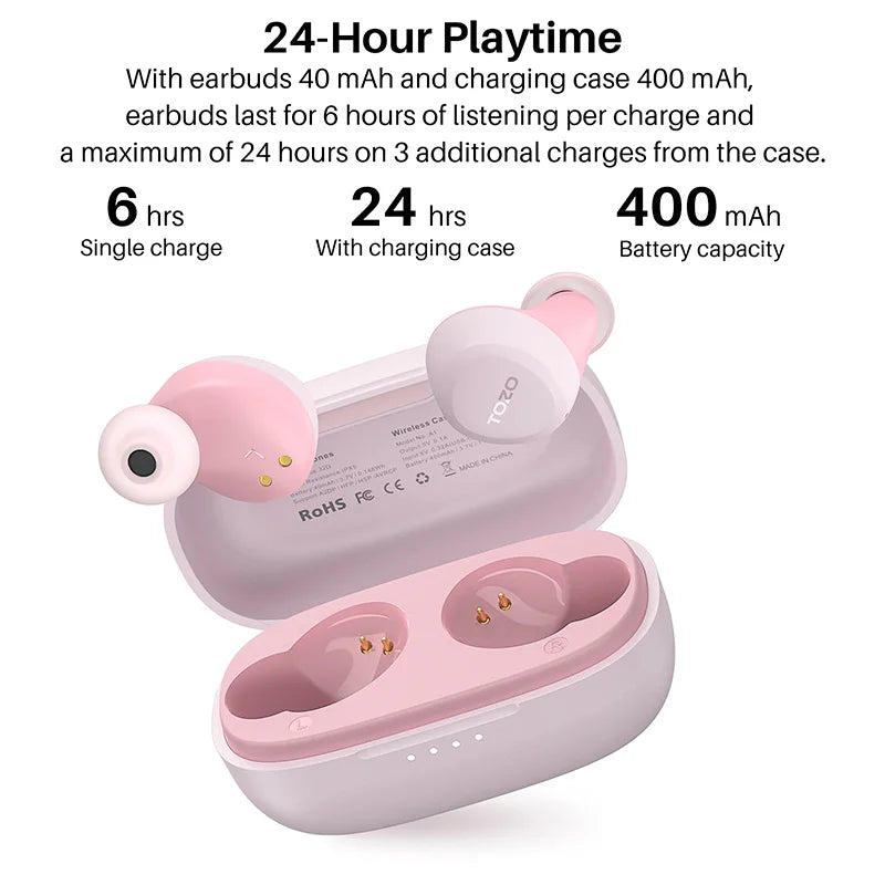 TOZO TWS Earbuds Wireless Bluetooth Headphones With Mic Waterproof