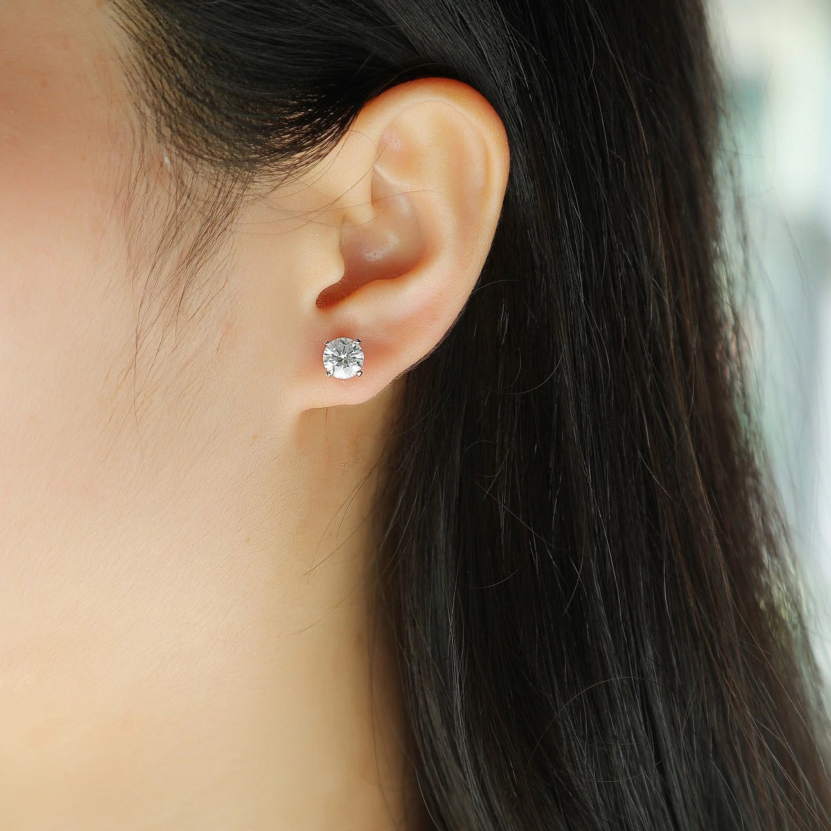 Jiuzuan Moissanite 925 Plated Stud Earrings With GRA Certificate
