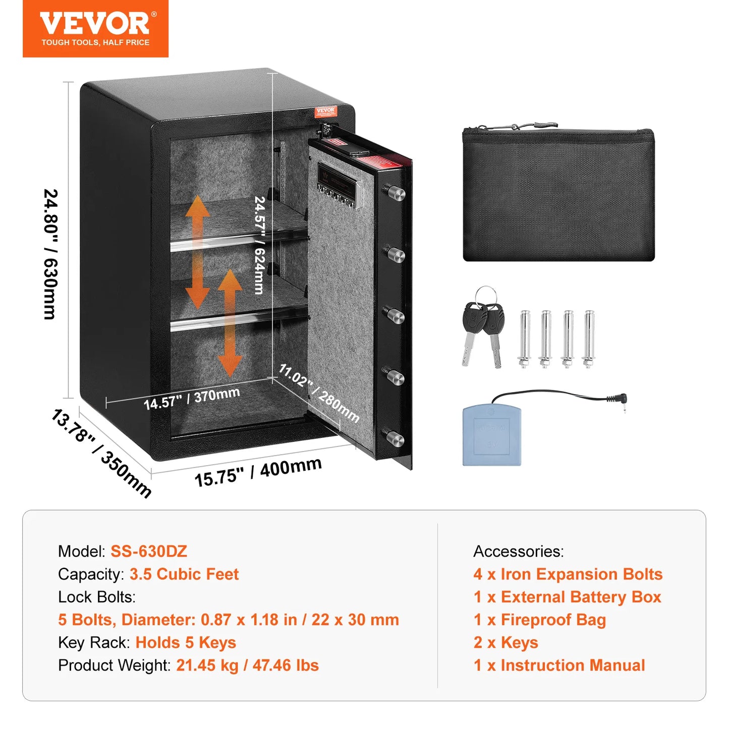 SucceBuy Fireproof Safe Box With Biometric Fingerprint Lock And PasswordProtectionPlus
