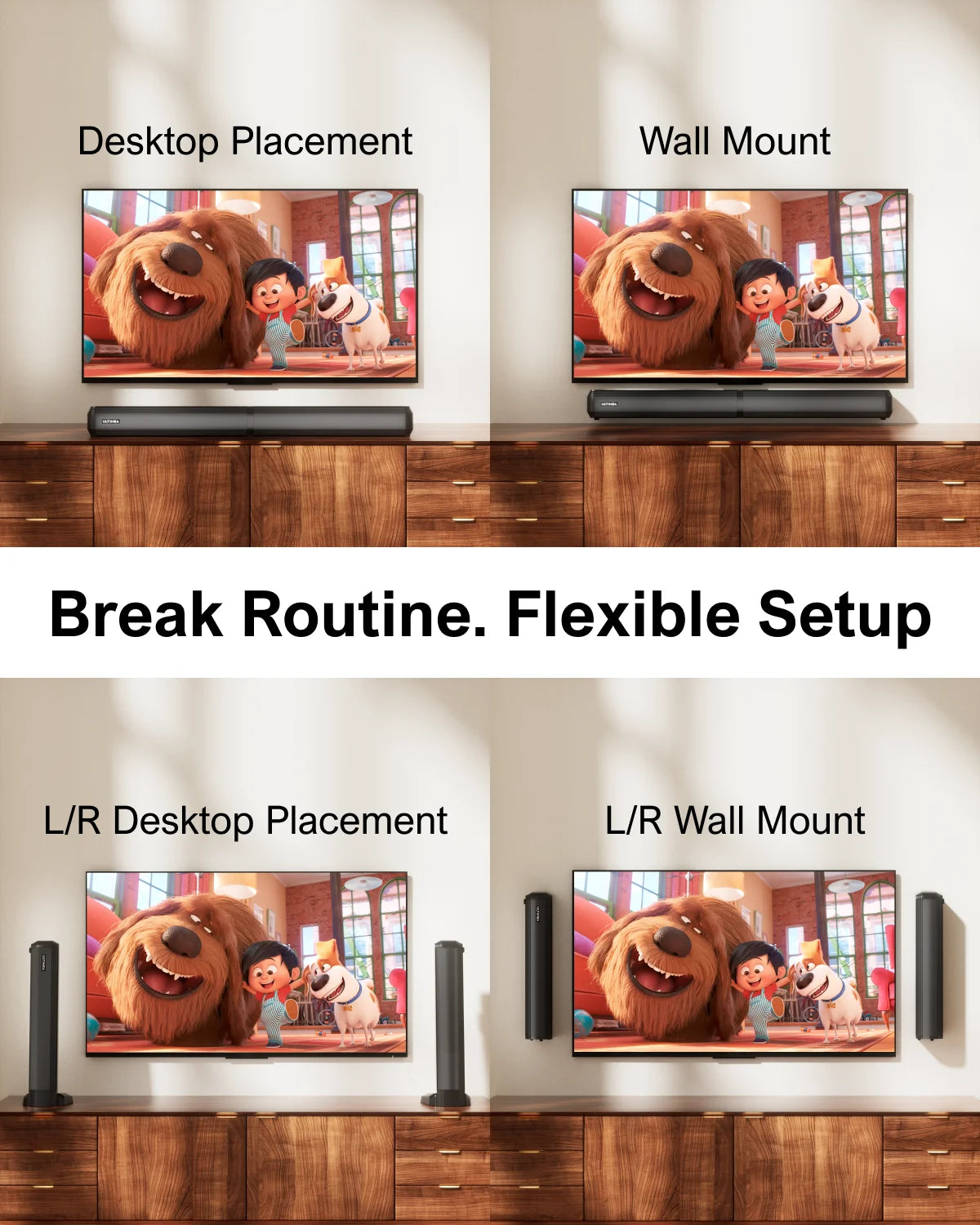 Ultimea 200W 4.1 Channel Soundbar with Subwoofer and Bluetooth TV Home Theater Experience