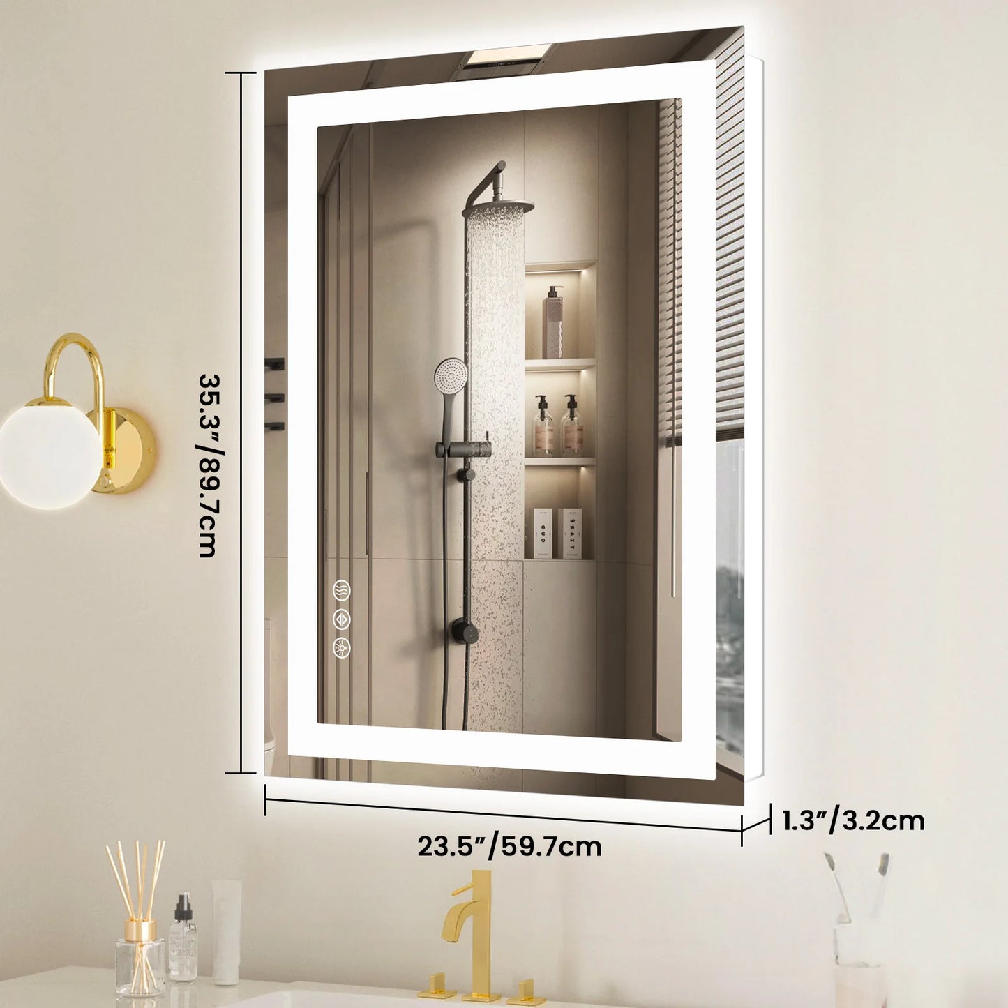 JHK LED Bathroom Vanity Mirror With Front And Back Lighting