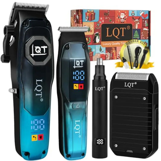 TLXTElectric Professional-Grade Cordless Beard Trimmer Kit With Nose-Trimmer LED-Display