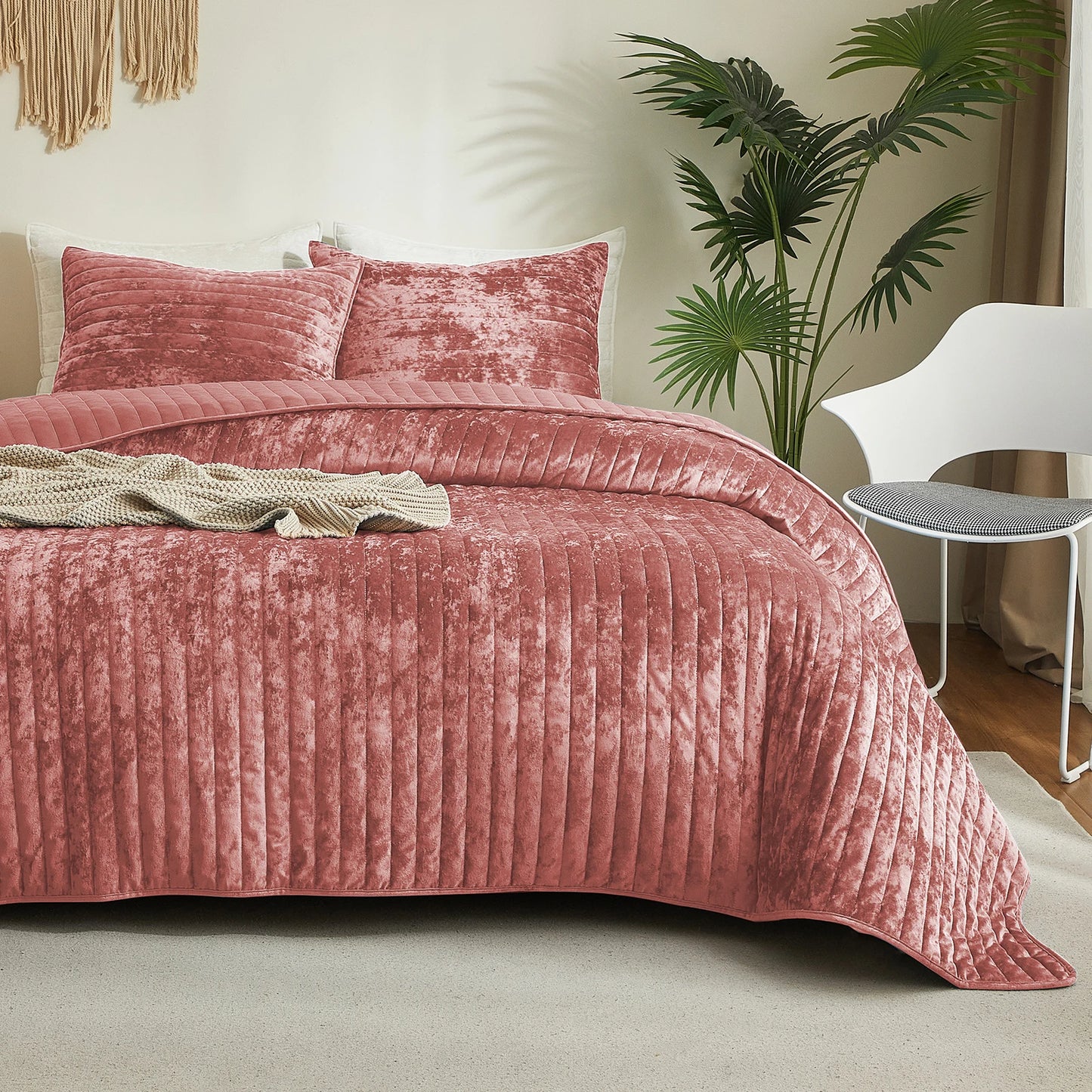 Bed Cover Mattress Topper Velvet Quilted Set For Home Use