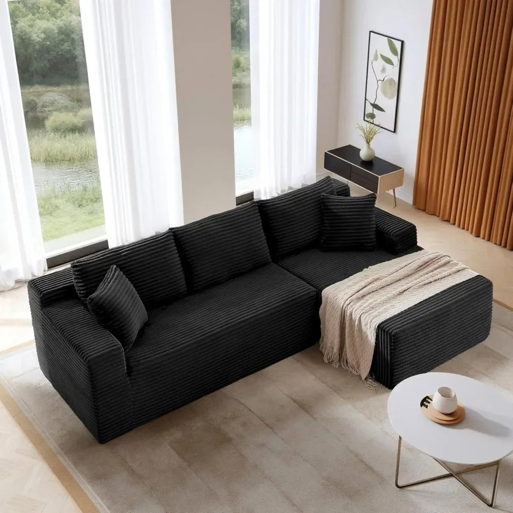 Luxurious Contemporary-Inspired Sectional Sofa L-Shaped Cloud Couch For Living Room