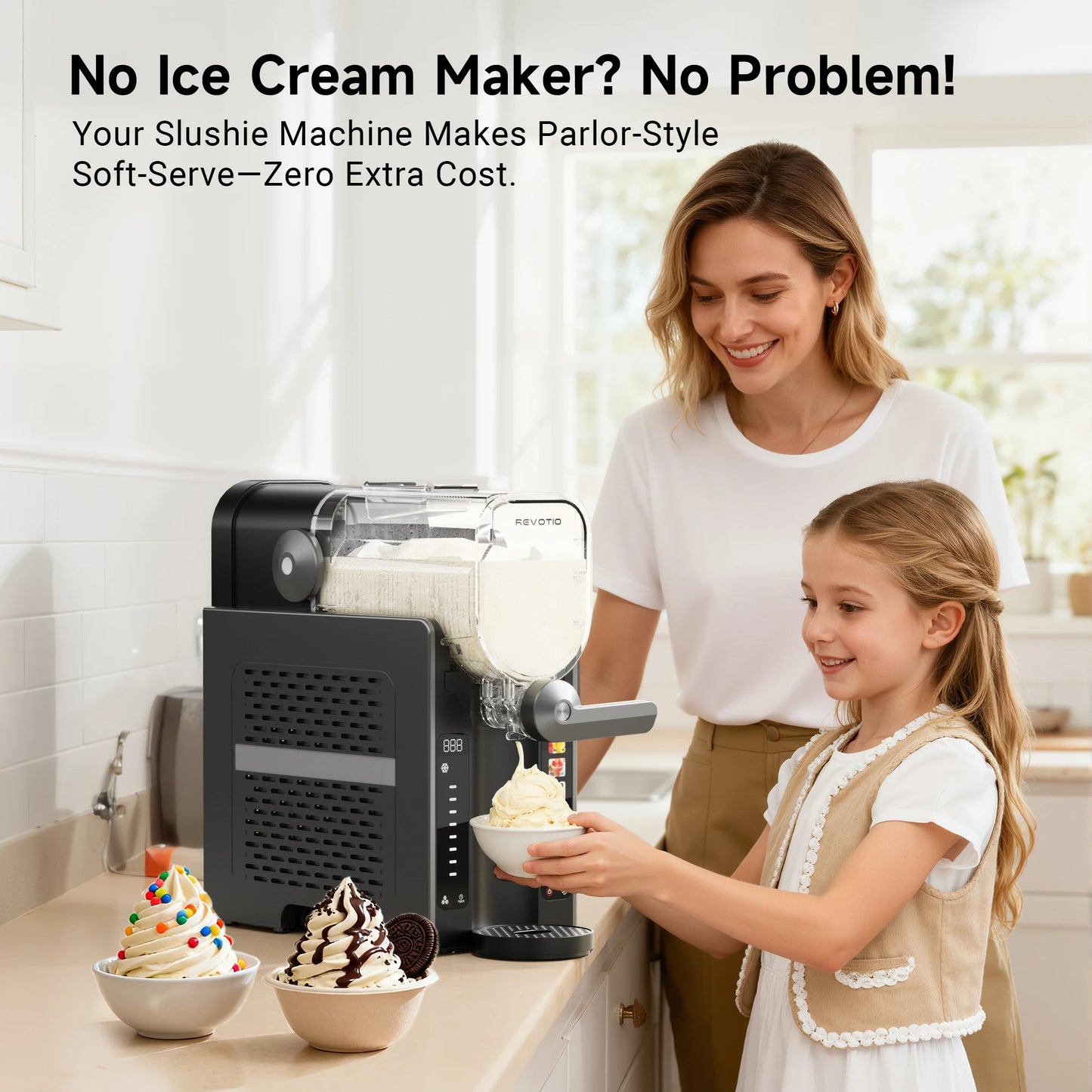 Slushie Machine No Ice Needed Slushy Machine for Home with Self-Cleaning Function Professional Drink Maker Frozen Margaritas