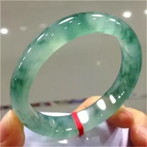 Jadeite Natural Charm Bracelet Handcarved Round Bangle Women Men