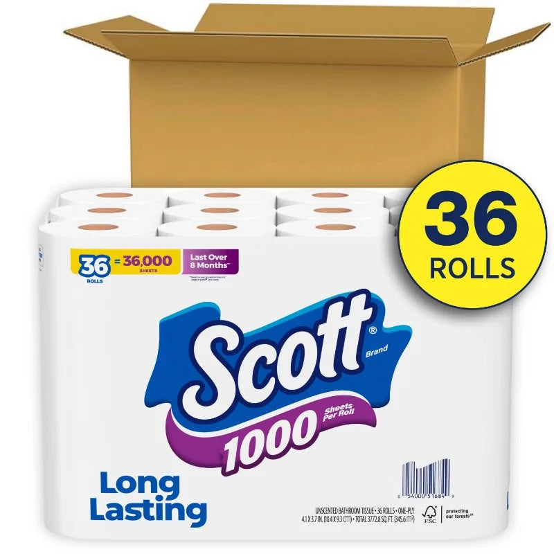 Scott 1000 Toilet Paper Unscented 36 Rolls