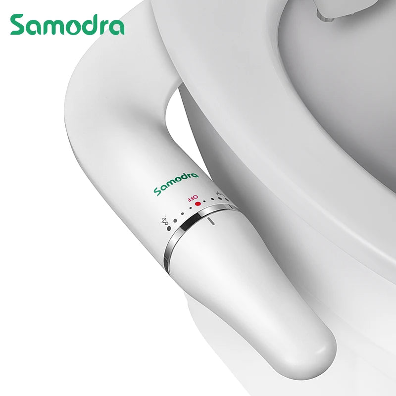 SAMODRA Ultra Slim Bidet Toilet Seat Attachment With Adjustable Water Pressure For Bathroom