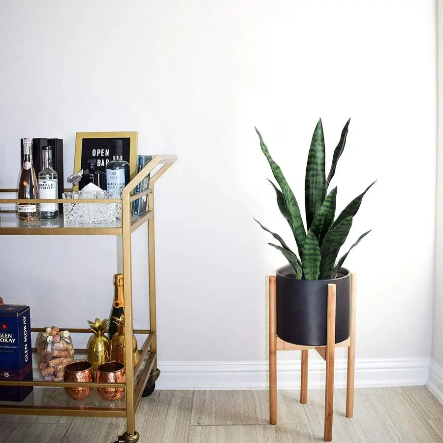 Artificial Snake Plant Sansevieria Potted Indoor Plant for Home Office Living Room Decor