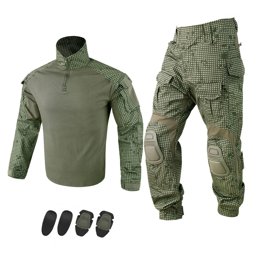 KRYDEX Tactical Camouflage Shirt and Pants Kit Combat Uniform