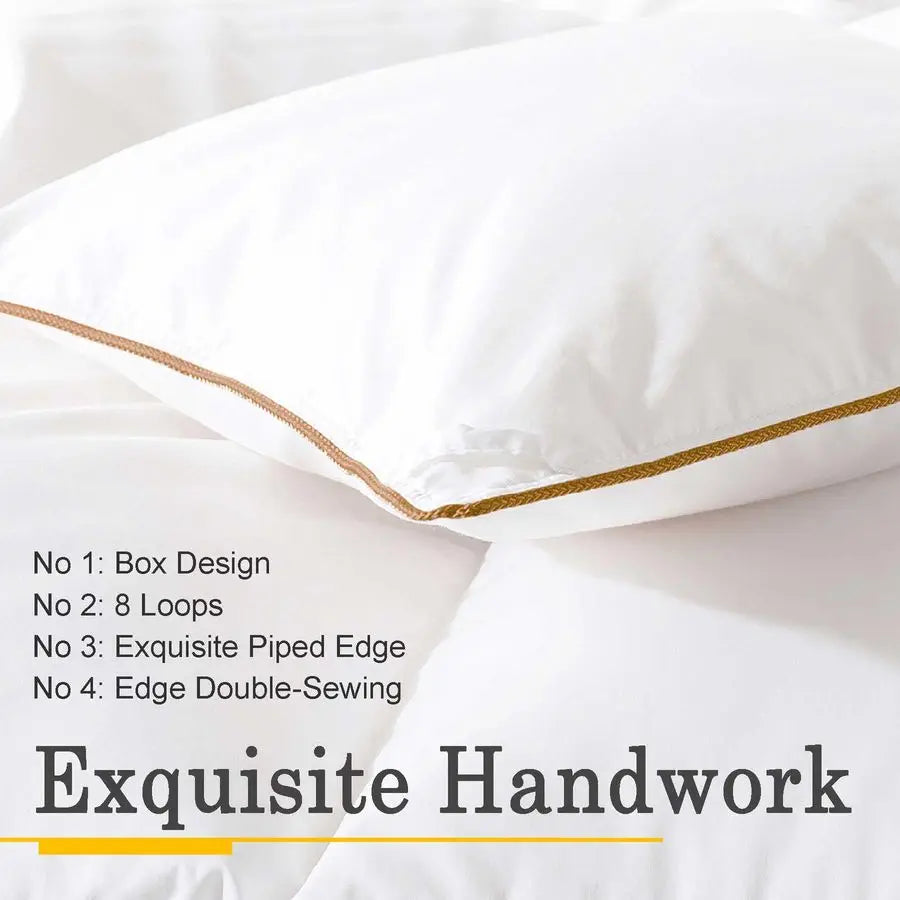 Premium Duck Feather Down Fiber Filled Comforter Duvet Insert Hotel Collection All Season Bedding