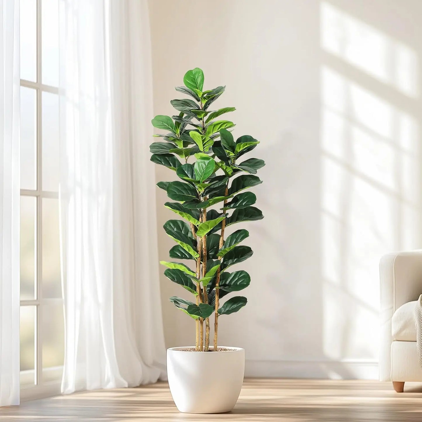 HiMIS Artificial Fiddle Leaf Fig Tree With Pot