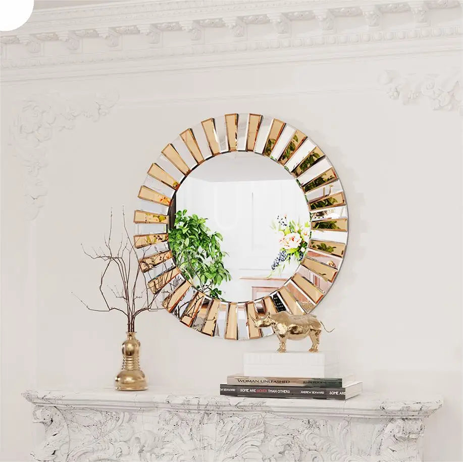 Enthusiasm Decorative Wall Mirror Starburst Round Venetian