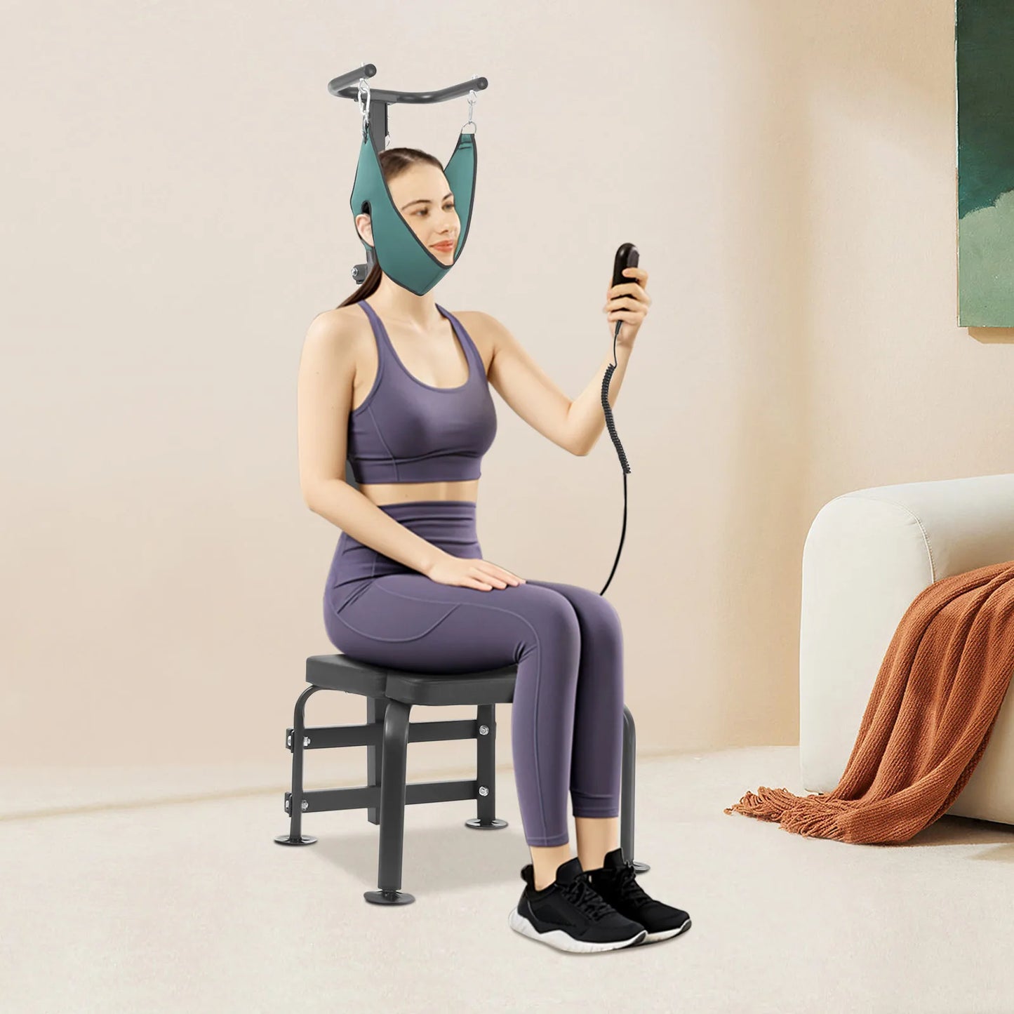 Bymaocar Electric Cervical Traction Device 6000N Neck Stretcher With Remote