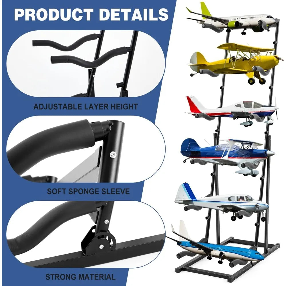 rc airplanes storage rack model airplane display stand 18" with adjustable shelves holds multiple remote control plane