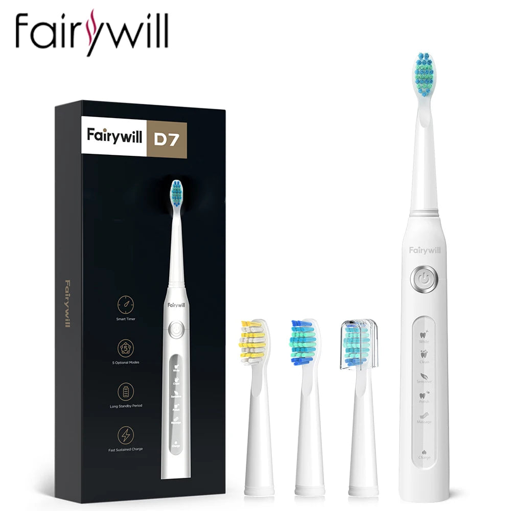 Fairywill Electric Sonic Toothbrush FW507 USB Waterproof Rechargeable