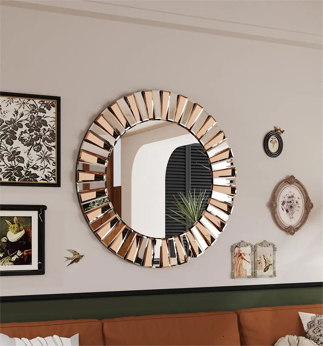 Enthusiasm Decorative Wall Mirror Starburst Round Venetian