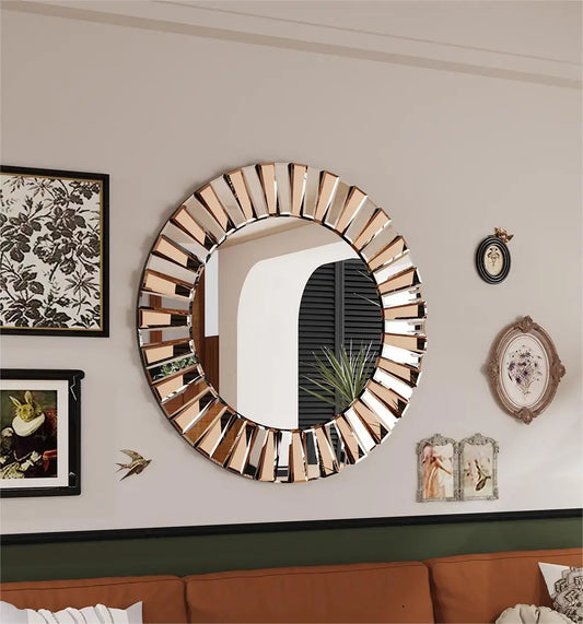 Enthusiasm Decorative Wall Mirror Starburst Round Venetian