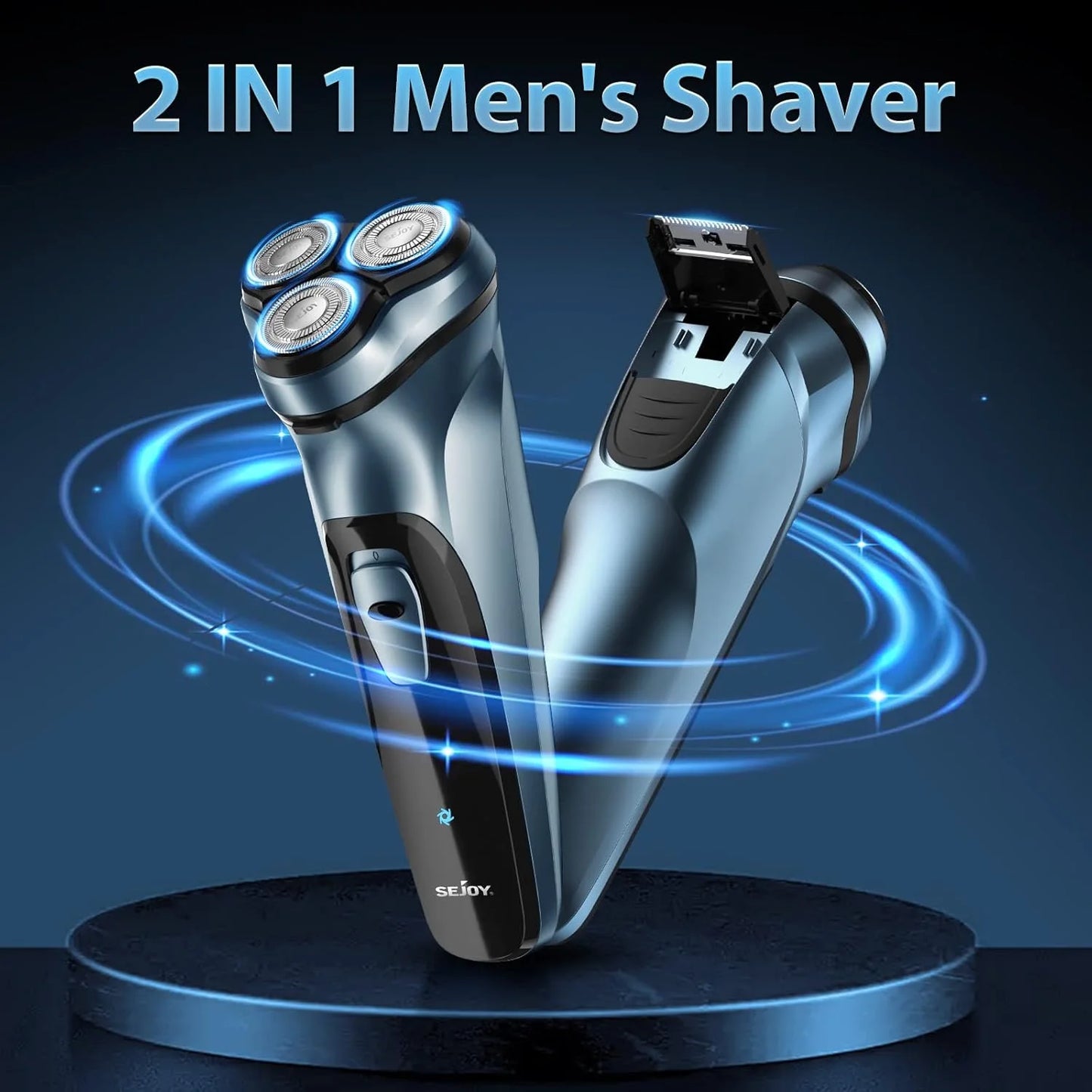 Sejoy Electric Razor For Men Rechargeable Triple Blade Wet Dry