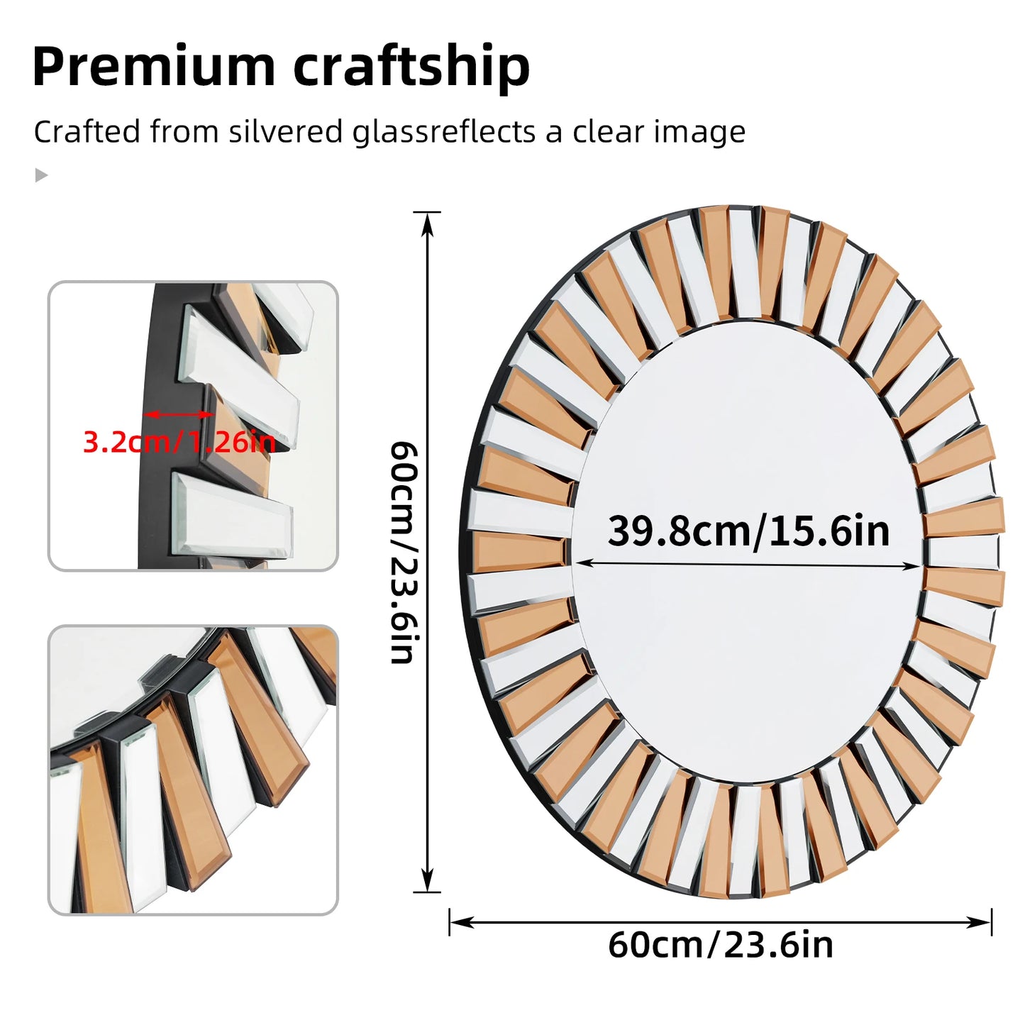 Enthusiasm Decorative Wall Mirror Starburst Round Venetian
